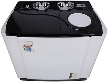 Geepas 15 KG Twin Tub Semi-Automatic Washing Machine- GSWM18012| Fully Knob Control and Semi-Automatic Top Load Washing Machine|