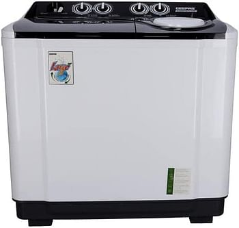 Geepas 15 KG Twin Tub Semi-Automatic Washing Machine- GSWM18012| Fully Knob Control and Semi-Automatic Top Load Washing Machine|