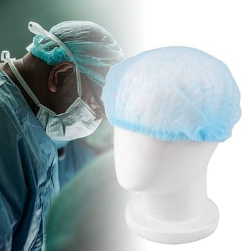 100 PCS Breathable Dustproof Disposable Head Cover Mob Cap Hat Hair Net Non Woven Anti Dust Hats For Hospital Food Industry