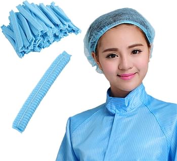 100 PCS Breathable Dustproof Disposable Head Cover Mob Cap Hat Hair Net Non Woven Anti Dust Hats For Hospital Food Industry