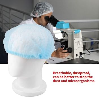 100 PCS Breathable Dustproof Disposable Head Cover Mob Cap Hat Hair Net Non Woven Anti Dust Hats For Hospital Food Industry