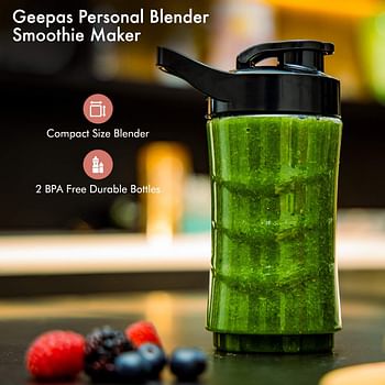 Geepas 350W Personal Blender Smoothie Milkshake Maker -Easy to Clean and Leak Proof