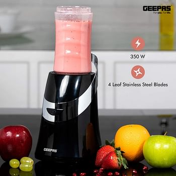 Geepas 350W Personal Blender Smoothie Milkshake Maker -Easy to Clean and Leak Proof