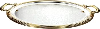 Zolten Silverplated 3Pc Large, Medium And Small Sizes Oval Tray Set Gold/Silver Colour 52.7X40.5/44.7X34.5/35.2X2 Cm