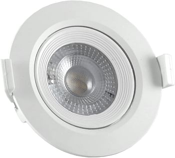 Melfi™ Adjustable Round LED Downlight 7W 240VAC -White Ceiling Spotlight IP40 Rated | For Indoor Home & Office Use (6500K-Day Light-)