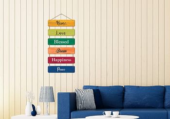 RAG28 Vintage Designer Wooden Wall Hangings Home Decor Items, Large, 5 Multicolor