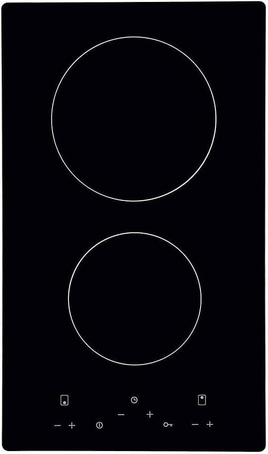 Bompani BO263ACE Built-In 2 Zone Crystal Glass Top Gas Hobs, 30 cm Size, Black