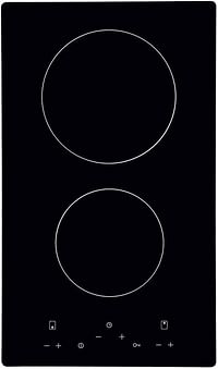 Bompani BO263ACE Built-In 2 Zone Crystal Glass Top Gas Hobs, 30 cm Size, Black