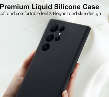 Liquid Silicone Case for S23 5G, Skin Touch S23 Cover Silicone Rubber with Soft Microfiber Lining, Camera Protection Phone Case for Samsung S23 (Not Original) (S23, Black)