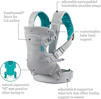 Infantino Flip 4-In-1 Light And Grey Convertible Carrier