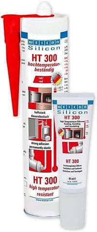 Weicon Silicone HT 300 | 85 ml | High temperature resistant | Adhesive and sealant | red
