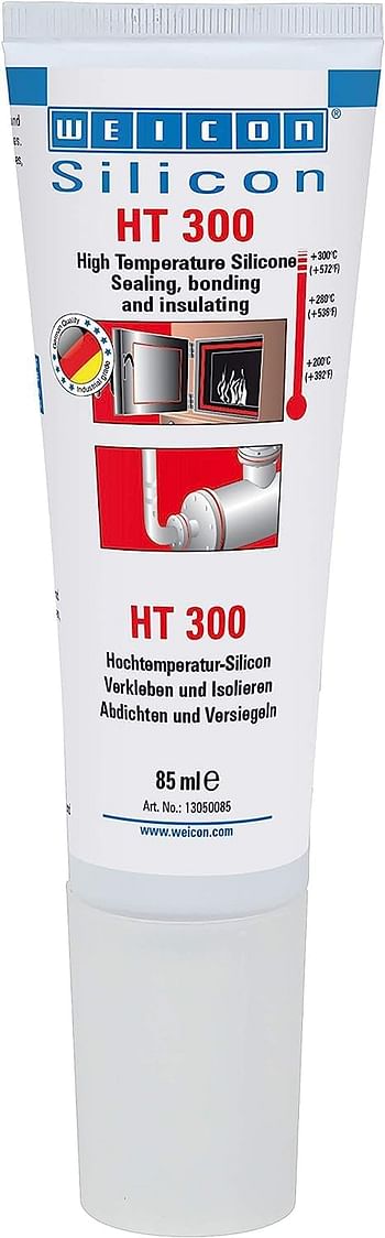 Weicon Silicone HT 300 | 85 ml | High temperature resistant | Adhesive and sealant | red