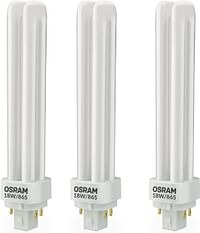 Osram Home Decorative And Durable 18 Watts 4 Pin Day Light Cfl Bulb (Pack Of 3) - White