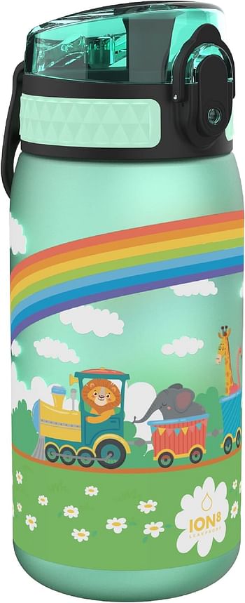 Ion8 Kid's One Touch On-The-Go Printed Leakproof and BPA-Free Water Bottle, Multicolor, 400 ml