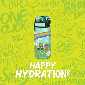 Ion8 Kid's One Touch On-The-Go Printed Leakproof and BPA-Free Water Bottle, Multicolor, 400 ml