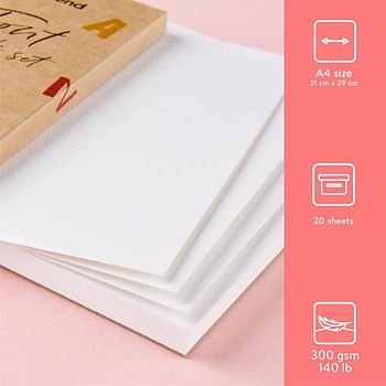 Markq Watercolor Paper Pad, A4 Sketchbook for Watercolour Painting Art Drawing Sketching Mixed Media, 300 gsm, 20 Sheets
