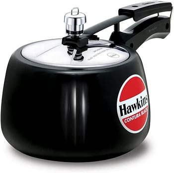 Hawkins 3 Liter Contura Black Pressure Cooker Hard Anodised Inner Lid Cooker Handi Cooker Black CB30