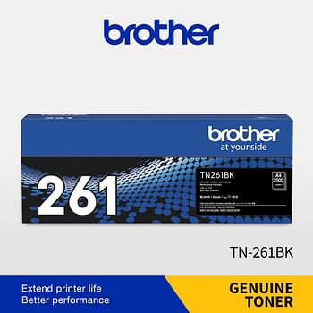 Brother Genuine TN-261BK Standard Yield Black Ink Printer Toner Cartridge, Prints up to 2,500 pages