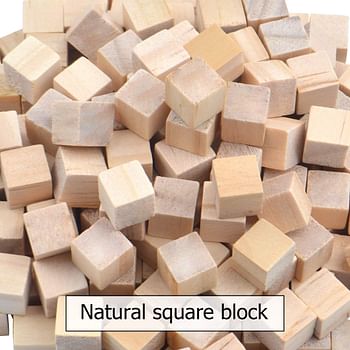 Wooden Cubes, 200 Pieces Natural Square Wooden Blocks Unfinished Craft Wooden Squares