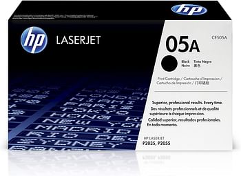 خرطوشة مسحوق الحبر الأسود HP 05A لطابعات LaserJet الأصلية [ CE505A ]