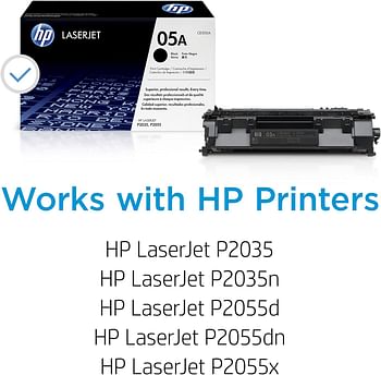 خرطوشة مسحوق الحبر الأسود HP 05A لطابعات LaserJet الأصلية [ CE505A ]