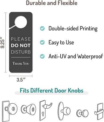 Do Not Disturb Door Hanger Sign, 2 Pack (Printed on Both Sides), 9.3″x3.5″PVC Plastic, Please Do Not Disturb Sign for Home, Office, Hotel, Bathroom, Bedroom, Pumping, Breastfeeding, Therapists, Clinic