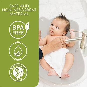 Puj Flyte - Compact Baby Bath - Infant, Newborn Baby, 0-6 Months, In-Sink Baby Travel Bath, BPA free, PVC free - Grey