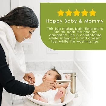Puj Flyte - Compact Baby Bath - Infant, Newborn Baby, 0-6 Months, In-Sink Baby Travel Bath, BPA free, PVC free - Grey
