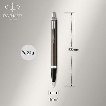 Parker Im Ballpoint Pen, Dark Espresso With Medium Point Blue Ink Refill (1931671)