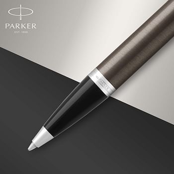 Parker Im Ballpoint Pen, Dark Espresso With Medium Point Blue Ink Refill (1931671)