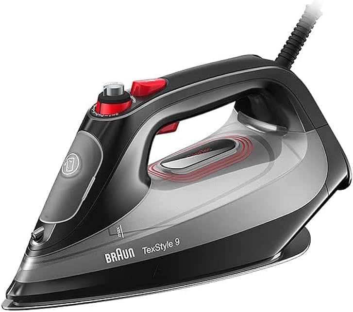 Braun Household TextStyle Steam Iron SI 9281 BK first 3D BackGlide soleplate 3100 W 330 ml tank Auto Shut off Smart iCare Mode