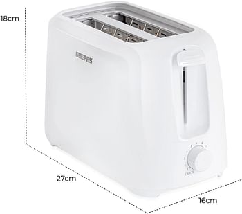 Geepas 2 Slice Bread Toaster, Variable Browning Setting, GBT36515 | Cancel Function | Removable Crumb Tray | Wide Slots and High Lift Feature | Cord Storage