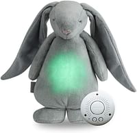 Moonie The Humming Bunny Friend - Silver , White Noise Machine Baby Night Light , Sleeping Aid Suitable from Birth , Soothing Sound Comforter with Cry Sensor , Machine Washable