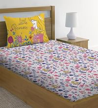 Disney Princess - 2 pcs Bedding Set (Fitted Sheet and Pillow Case) | Single Kids Bed Set, Cotton Fabric Fade Resistant, Super Soft (Official Product)