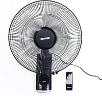 Geepas 16-Inch Wall Fan 60W - 3 Speed Settings with 7.5 Hours Timer | Wide Oscillation & Oveheat Protectio