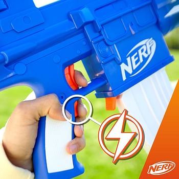 Nerf Fortnite Blue Shock Blaster, 10-Dart Clip, 10 Elite Nerf Darts, Includes Bonus Code To Unlock The Beat Wrap in the Game, Motorized Dart Blaster