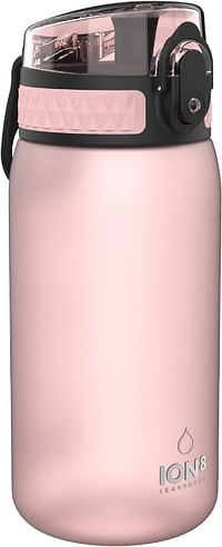 Ion8 One Touch Sport / Bike Water Bottle - Leakproof And Bpa-Free Water Bottle - Fits In Lunch Boxes, Handbags, Car Cup Holders, Backpacks And Bike Holders, 12 Oz / 350 Ml (Pack Of 1) - Rose Quartz