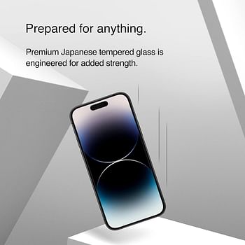 Belkin Privacy Tempered Glass iPhone 14 Pro screen protector, Treated Surface with Anti-Fingerprint Coating, Anti-Spy and Bubble Free Application with Included Easy Align Tray, iPhone case compatible