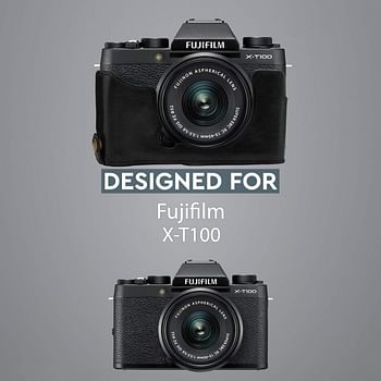 MegaGear compatible with Fujifilm X-T100 Ever Ready Camera Case, Black (MG1494)