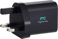 Mycandy 3.4A Dual USB Travel Charger, Black