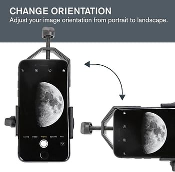 سيلسترون محول التصوير الفوتوغرافي للهواتف الذكية للتلسكوب - محول رقمي للهواتف الذكية - التقط الصور والفيديو من خلال التلسكوب الخاص بك أو عدسة منظار الإكتشاف
