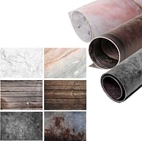 Selens 56x89cm - 2 in 1 Food Photography Backdrop Background - 3pcs Marble Wood Wall Cement Paper Photo Studio for Flat Lay Product Props YouTube Vlog, Jewelry, Video, Cosmetics, Double Sided, Pattern C