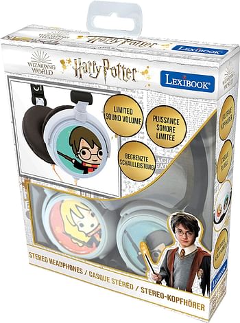 Lexibook Harry Potter Stereo Headphone,safe volume, foldable and adjustable, White/gold HP015HP