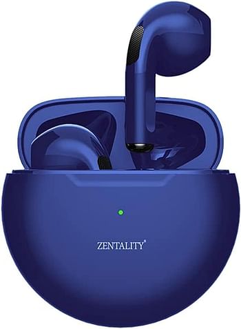 zentality Super Mini Buds E25 True Wireless Earphones Long Battery Life Talk Time: 5hrs - Blue