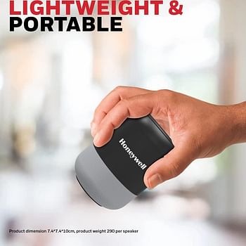 Honeywell Trueno U100 Wireless Duo Bluetooth V5.0 Speaker 5Wx2, Upto 12Hrs Playtime per speaker, advanced 52mm drivers, IPX4, TWS feature, Premium Stereo Sound, Multi compatibility Mode