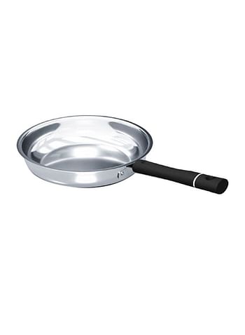DELICI Stainless Steel Kadai Pan 22cm (DKP 22W) Well Polished Exterior Healthy Non-Stick Interior Easy to Clean Silver 22cm