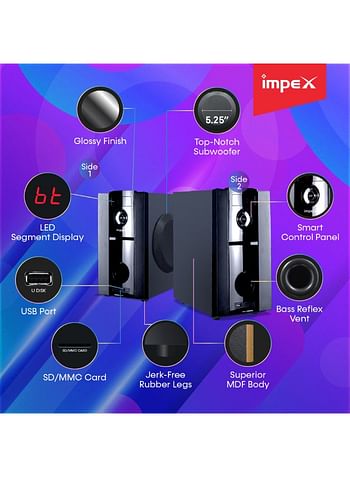 Impex 5.1Ch Multimedia Speaker System HT 5107 Black
