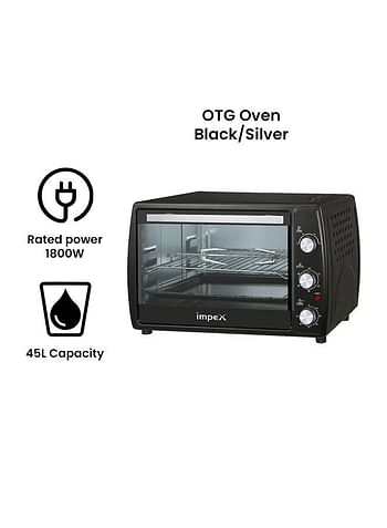 Impex OV-2902 45 Litre Oven Toaster Grill (OTG) with Convection and Rotisserie Function (Black)