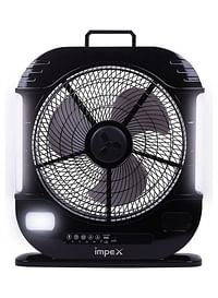 Impex 3-Blade Rechargeable Fan With LED Light Lamp Breeze D7 Black
