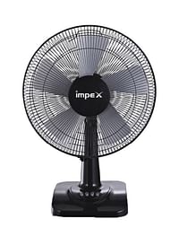 Impex 16 Inch Table Fan With 3 Speed Control, 100% Copper Motor, Powerful Silent Motor - Strong Air Flow, Stable Base, And Durable Blades TF 7506 Black